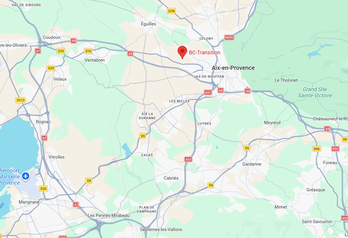 Plan d'accès BC-Transition à Aix-en-Provence